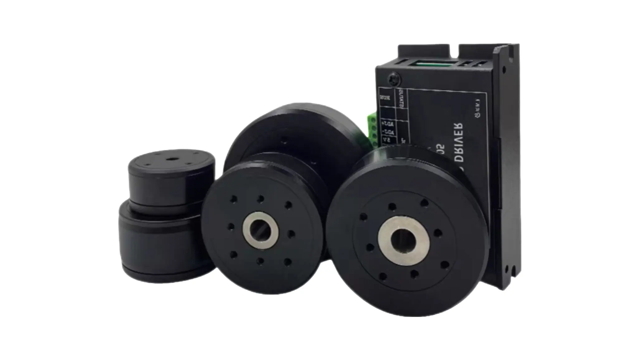 Professional gimbal motors under 120mm with integrated motor drivers, single or dual encoders, and direct drive (DD) servo configurations for high-precision stabilization