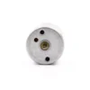 370 dc motor front view mounting holes Front view of 370 DC motor showing 2-M3 threaded mounting holes and 2mm metal output shaft