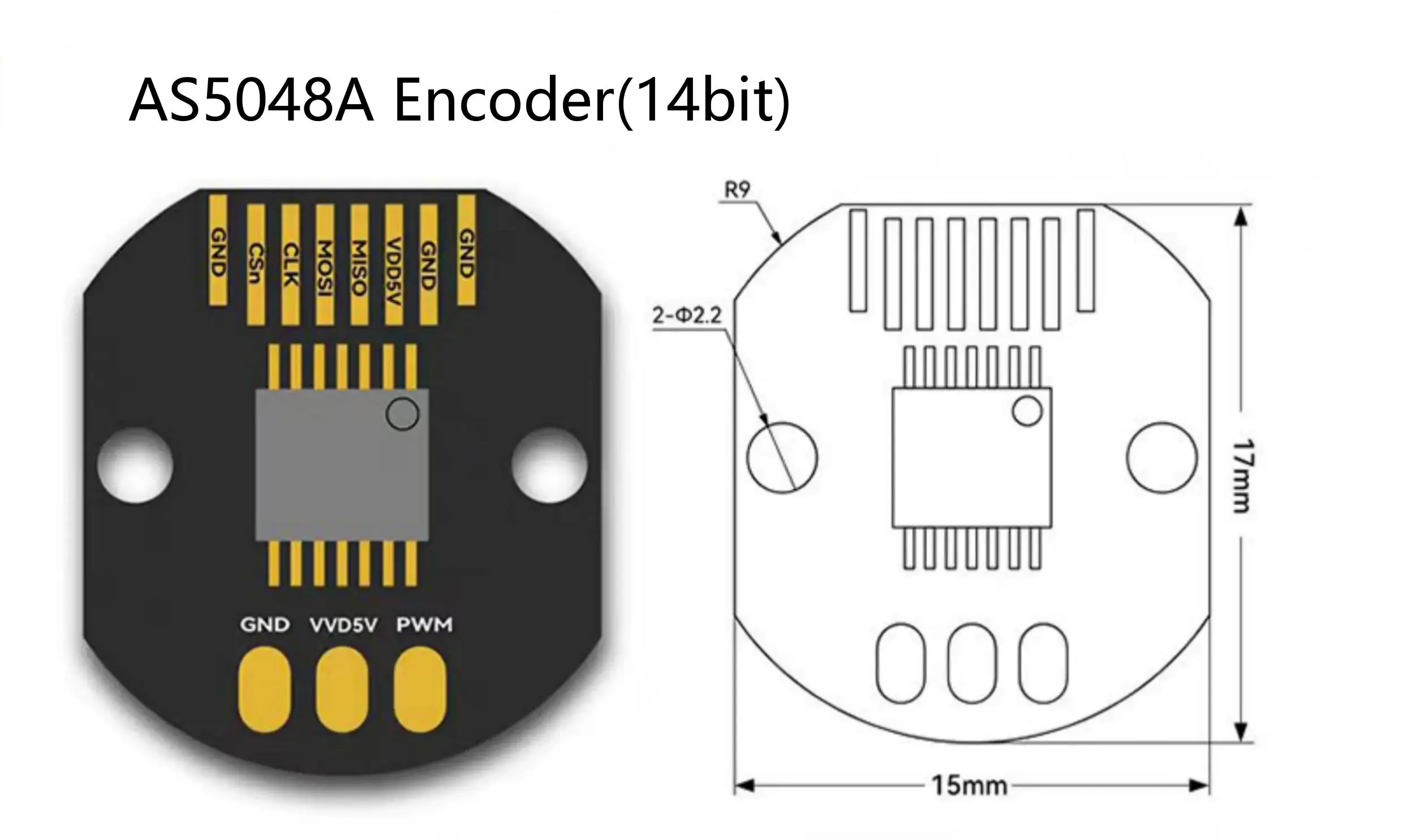 as5048a 14bit magnetic encoder board pinout