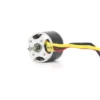 Front view of 1450KV brushless drone motor focusing on the 3mm steel shaft and high-purity copper windings