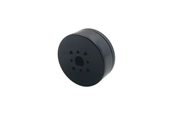 Front isometric view of TSL-GB2806 brushless gimbal motor in a sleek black anodized aluminum enclosure
