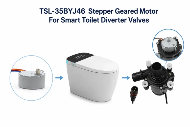 TSL-35BYJ46 series 35mm permanent magnet stepper geared motor with integrated reduction gearbox for bidet diverter valves