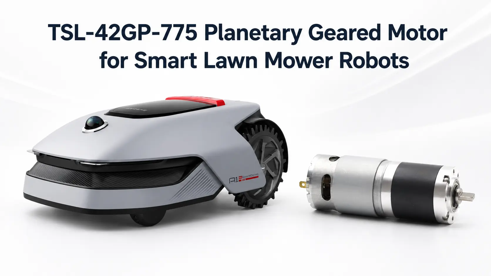 TSL-42GP-775 integrated 42mm metal planetary geared motor with 775 brushed DC body for autonomous lawn mower blade drives