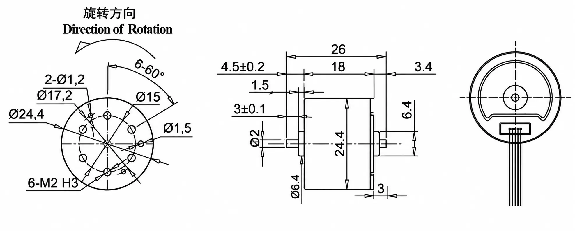 tsl bldc 2418 brushless dc motor 3mm shaft length drawing tsl bldc 2418 brushless dc motor 3mm shaft length drawing