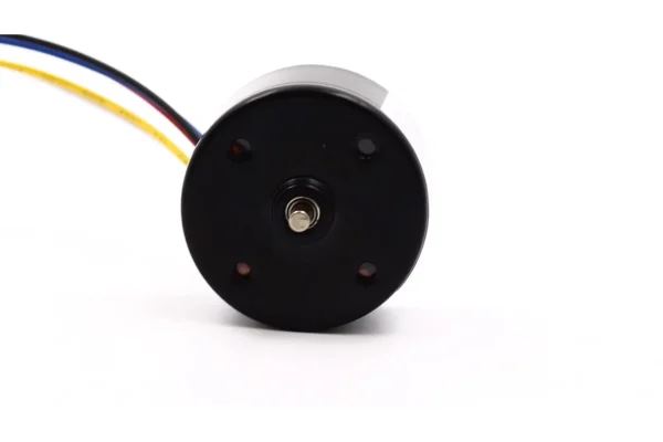 Top view of TSL-BLDC-3625 motor showing front mounting holes and center shaft