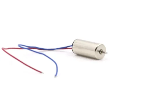 TSL 1020 coreless motor with 10mm diameter and 20mm body length showing front shaft and leads