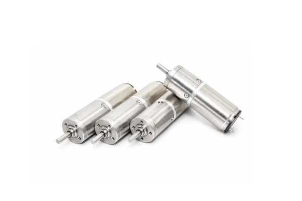 16mm planetary gearbox brushed dc motors group Group shot of 16mm planetary gear motors showing multiple viewing angles including the front dual ball-bearing support