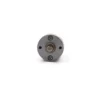 Front-facing view of the 20mm spur gearbox showcasing the D-cut output shaft and mounting holes