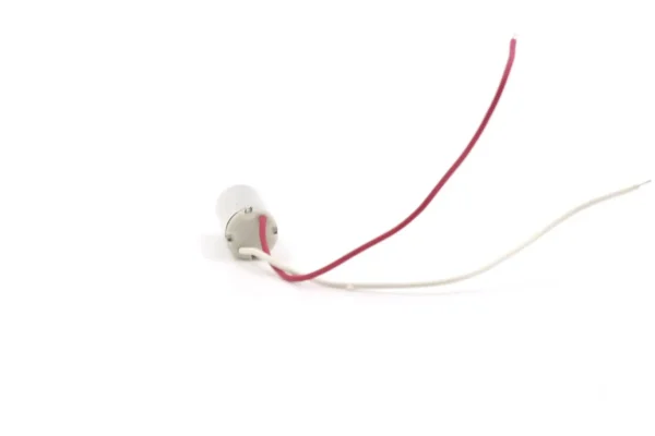 Rear insulating end cap and 80mm power leads of the 3.7V coreless micro motor
