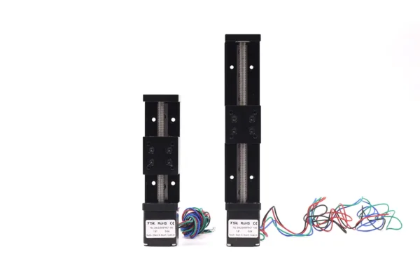 Comparison of 50mm and 100mm stroke NEMA 11 hybrid stepper linear slide modules