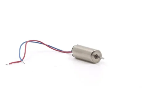 TSL 615 coreless motor with 6mm diameter and 15mm length showing the output shaft and lead wires