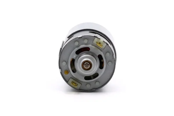 775 pmdc motor terminals red mark Rear end bell of a 775 PMDC motor with red mark positive terminal indicator