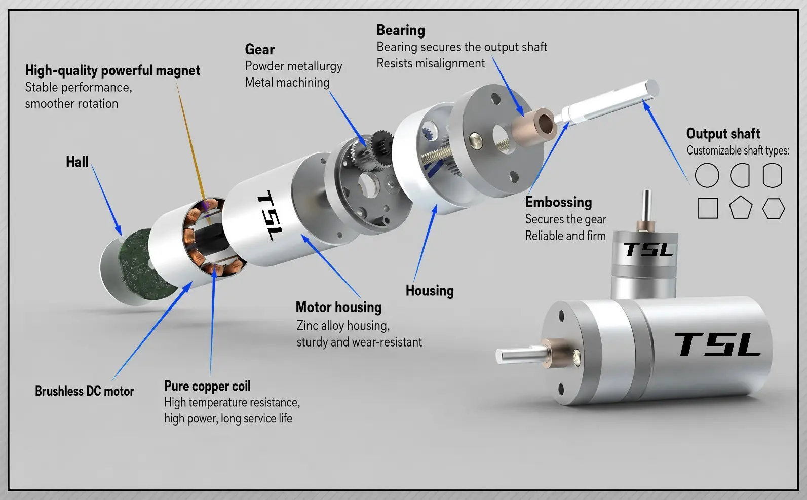 Geared Brushless Motor​ TSL GM25 BL2430 Internal Structure