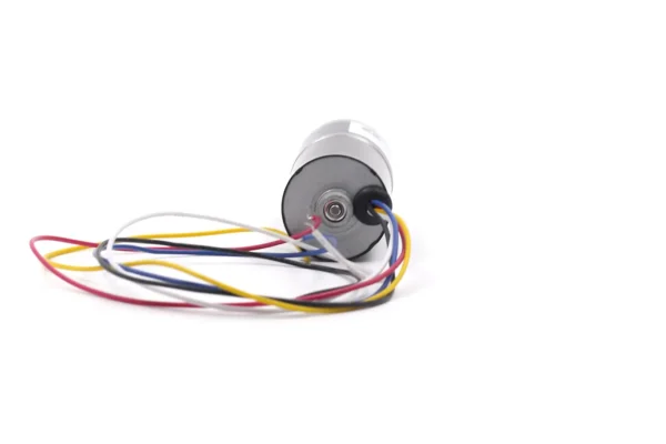 bldc planetary gear motor rear wires Rear view of 5-wire high torque BLDC motor showing lead wire exit