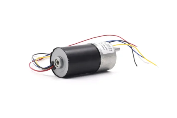 eccentric metal spur gearbox brushless dc gear motor Opposite view of the TSL-JGB37-BL3650 brushless DC gear motor illustrating the off-center gear box housing