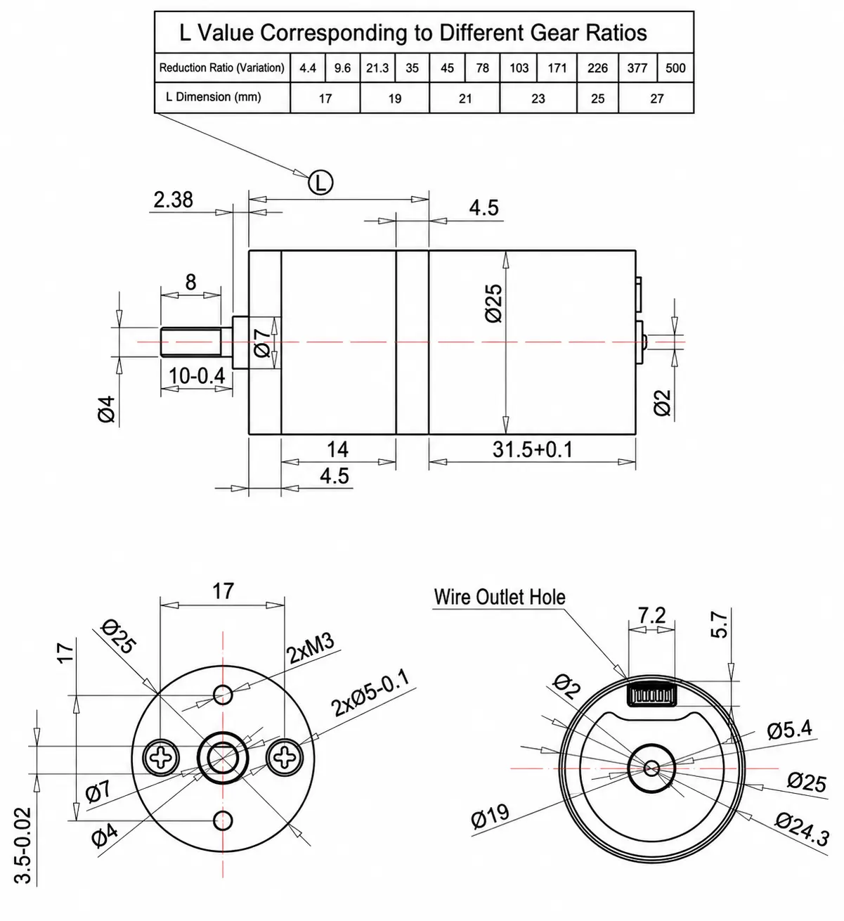 geared brushless motor tsl gm25 bl2430 mechanical drawing geared brushless motor tsl gm25 bl2430 mechanical drawing