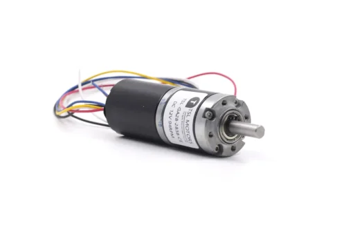 High torque BLDC motor with integrated 28mm planetary gearbox and front mounting holes