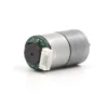 micro dc gear motor hall encoder magnetic disc Rear view of 25mm DC motor integrated with dual-channel Hall effect encoder and 6-pin terminal block
