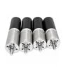 Front view of four 16mm micro DC planetary gear motors highlighting mounting holes and dual ball-bearing output shafts