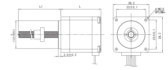 nema 11 linear screw stepper motor 28 le series outline drawing nema 11 linear screw stepper motor 28 le series outline drawing