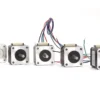 TSL-35STH series NEMA 14 hybrid stepper motors with various body lengths and integrated rear plug connectors.