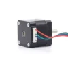 Rear corner view of a 34mm NEMA 14 stepper motor with a built-in terminal connector block