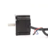 Side profile view of NEMA 23 hybrid stepper motor illustrating the motor body length and the 6.35 mm diameter D-cut shaft