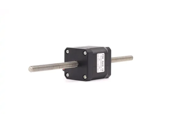 Vertical comparison of two different stack heights for NEMA 17 non-captive stepper motors