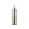 precision micro planetary geared motor dimensions Straight side profile view of a micro planetary geared electric motor, illustrating its symmetrical cylindrical body and coreless motor design
