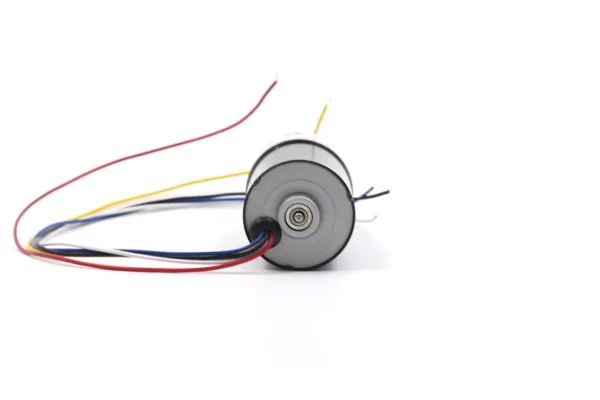 rear view brushless dc gear motor Rear view of the compact brushless DC gear motor showing wire harness integration