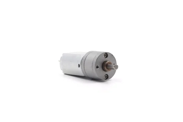 Three-quarter view of the TSL-GA20-130 20mm brushed DC motor integrated with a spur gearbox