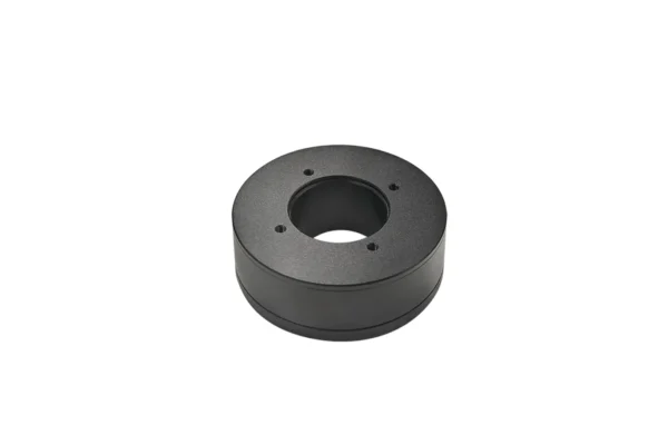 Three-quarter perspective view of the TSL-GB7215 large hollow bore gimbal motor showcasing the clean, sleek black housing and top face mounting patterns without wiring visible