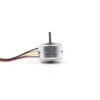 Side profile view of a miniature 2 phase 4 wire stepper motor.