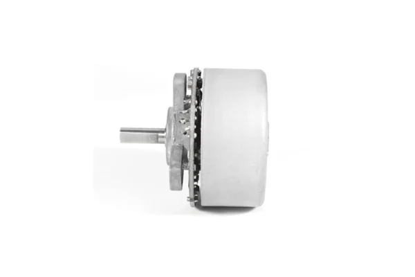 Side elevation of 22.8mm body length brushless outrunner motor with driver board