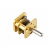 Rear angle view of the micro spur gearbox focusing on the motor input mounting interface