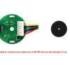 Single Hall-effect magnetic incremental encoder PCB board with 6-pin wire harness and a magnetic ring disc for 385 and 395 DC motors