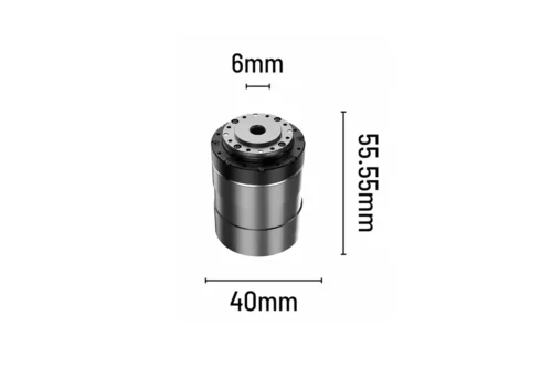 tsl cra ta40 humanoid robot actuator dimensions TSL-CRA-TA40 humanoid robot actuator with 40mm diameter, 55.55mm length, and 6mm hollow shaft dimensions