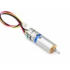 Top-angle view of a 10mm mini geared stepper motor with pre-wired connector