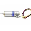 Side profile view of a 10mm mini geared stepper motor with metal planetary gearbox