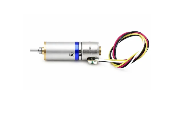 Side profile view of a 10mm mini geared stepper motor with metal planetary gearbox