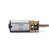 Side view of N30 micro geared DC motor showing spur gear reduction assembly