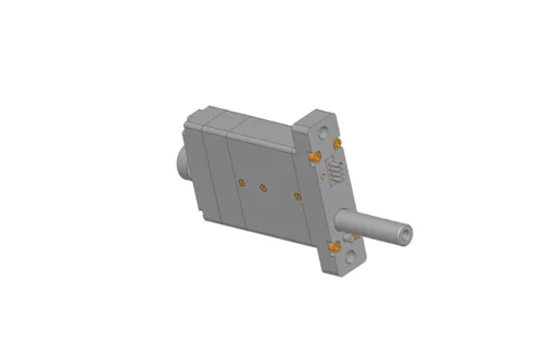 3D CAD render of high-precision planetary roller screw linear actuator