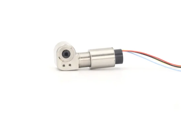 Right-angle micro gear motor module engineered for robotic finger and hand joint actuation.