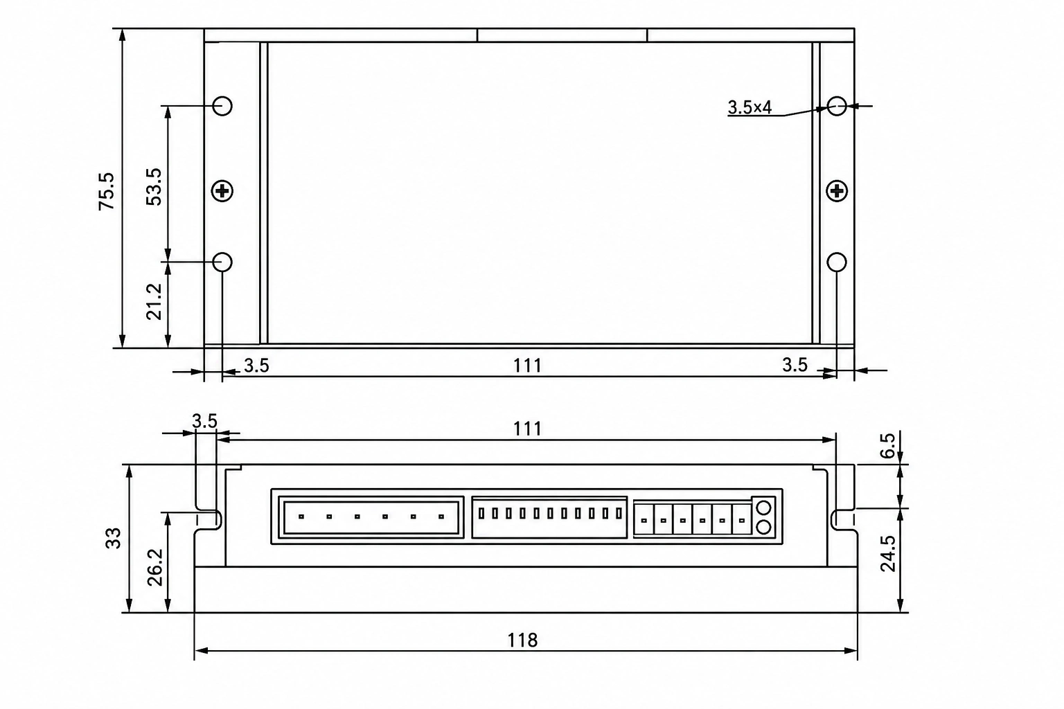 ST2405S digital stepper motor driver dimensions and mounting specifications