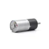 Rear view of 24GAY-370 brushed planetary gear motor showing electrical solder terminals