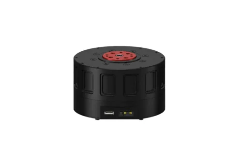 tsl bx6215 cycloidal actuator front view TSL-BX6215 compact 85mm cycloidal actuator module with red central hub and connector ports