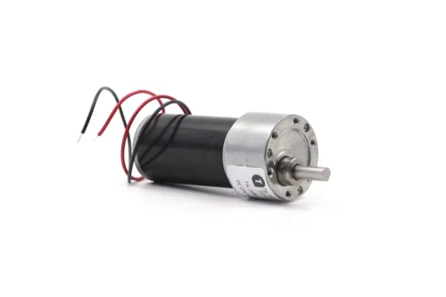 tsl jgb37 31zy 24v dc spur gear motor front angle TSL-JGB37-31ZY 24V DC spur gear motor showing output shaft, gearbox face, and wire leads