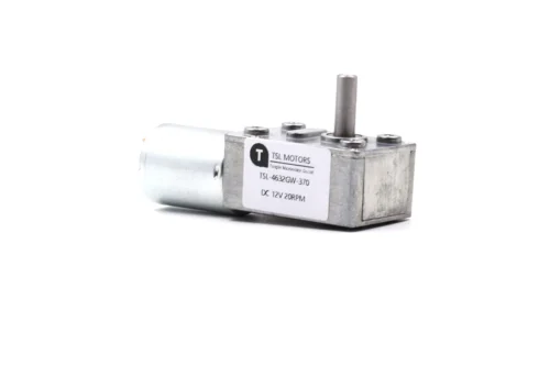 4632-370 Motor Label View TSL-4632GW-370 12V 20RPM right angle DC gear motor with product label