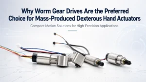 Worm gear drive components for mass-produced dexterous hand actuators