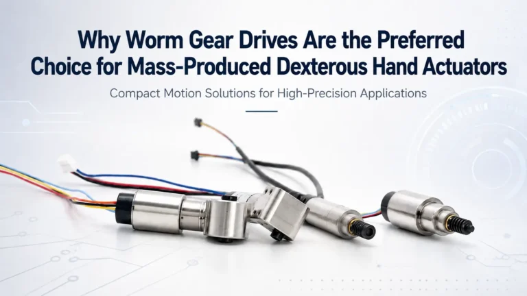 Worm gear drive components for mass-produced dexterous hand actuators